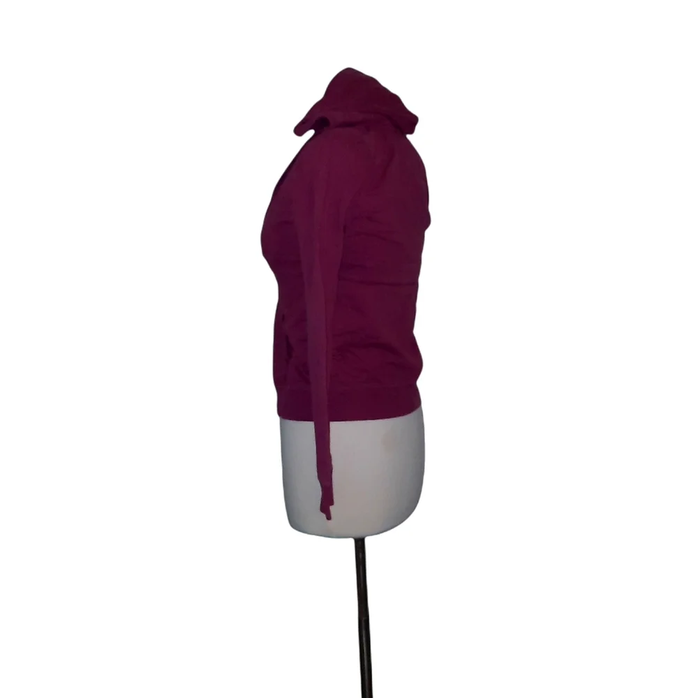 Arizona Partial Zip Hoodie S Pink Maroon Womans Zip Sweatshirt